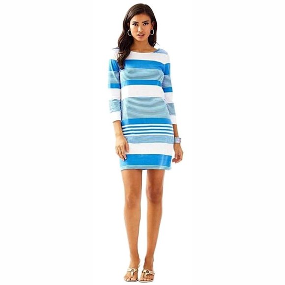 Lilly Pulitzer Dresses & Skirts - Lilly Pulitzer Blue Stripe Marlowe T-Shirt Dress